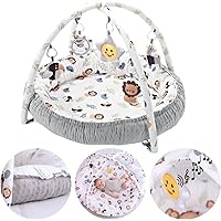 Imagina un espacio diseñado especialmente para los más pequeños, donde cada elemento está pensado para estimular su crecimiento y desarrollo. Estamos hablando del Olmitos - Gimnasio para bebés Multifuncional y Evolutivo con Arcos de juguetes LION. Este gimnasio es un verdadero centro de actividades que combina diversión y aprendizaje en un solo lugar.

En el centro, encontrarás una suave y acolchada manta de juegos que proporciona un espacio cómodo y seguro para que tu bebé se recueste, explore y juegue. La manta está decorada con colores vivos y patrones que capturan la atención del bebé, estimulando su visión desde el primer momento. Encima de la manta, se erigen dos arcos cruzados en forma de X